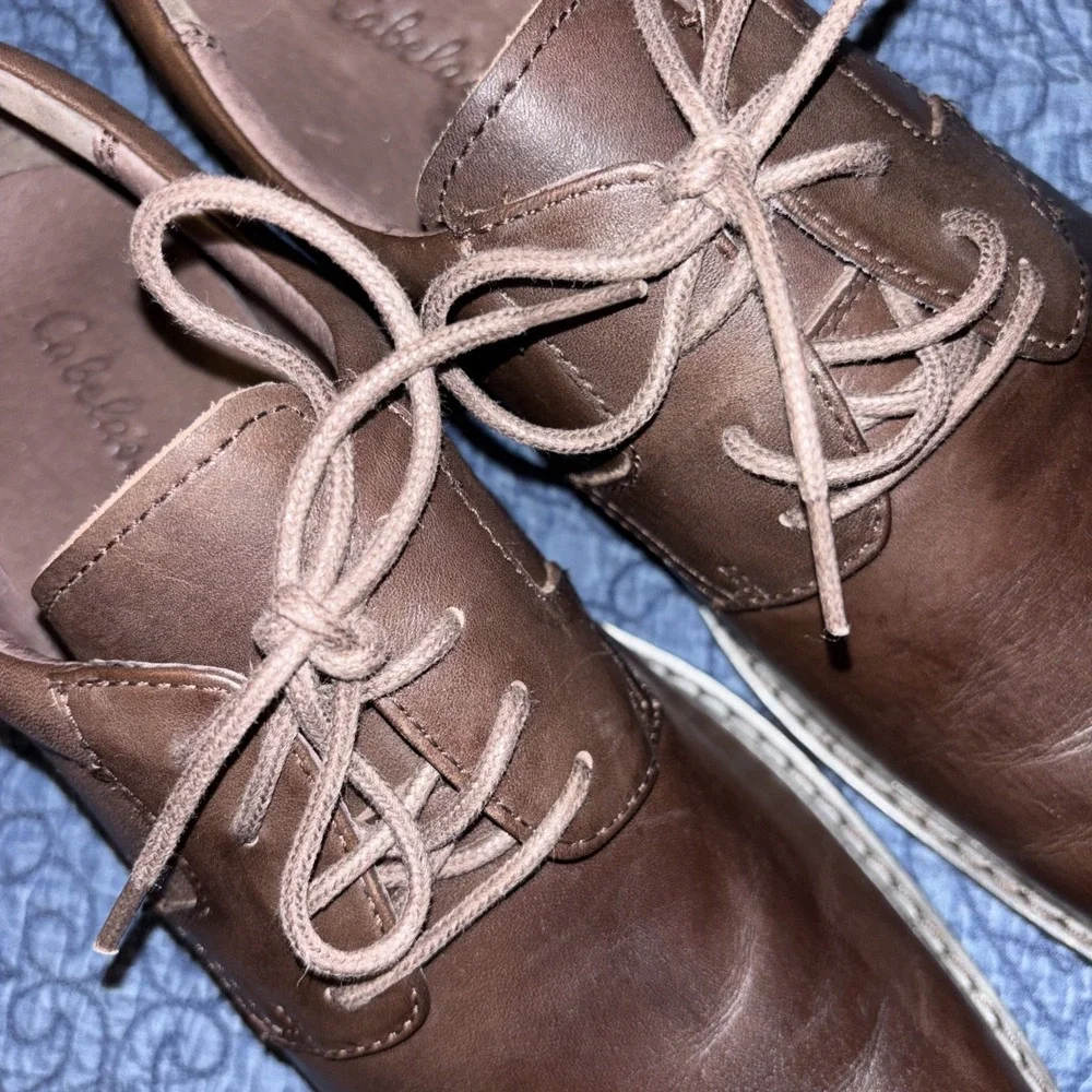 Cabelas Men's 10.5 D Brown Leather Lace Up Dress Oxford Shoes New